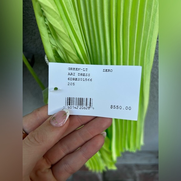 A.L.C. Ari Pleated Satin Mini Dress Green in Size 0 New with Tags! - Picture 12 of 13